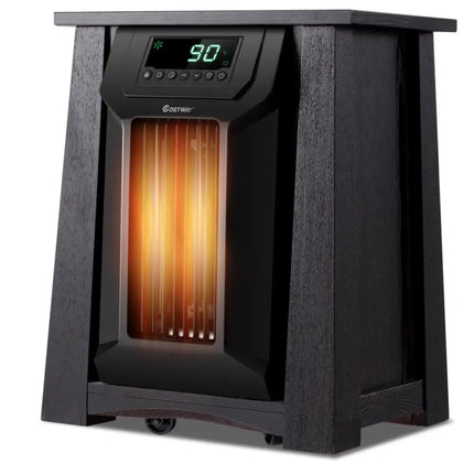 1500W 12H Timer Caster Portable Electric Space Heater - Black - Space Heaters