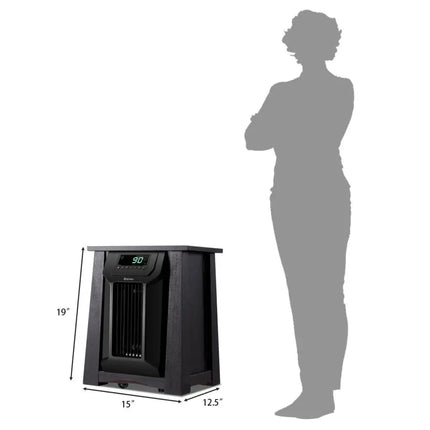 1500W 12H Timer Caster Portable Electric Space Heater - Black - Space Heaters
