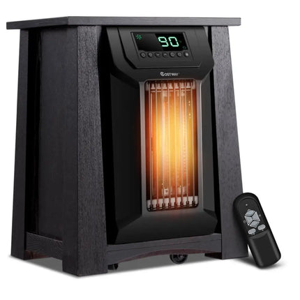 1500W 12H Timer Caster Portable Electric Space Heater - Black - Space Heaters