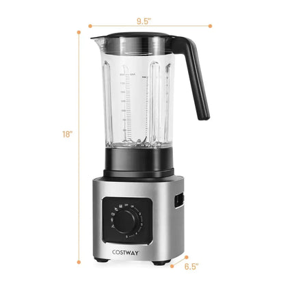 1500W 5-Speed Countertop Smoothie Blender with 5 Presets and 68oz Tritan Jar-Silver Costway