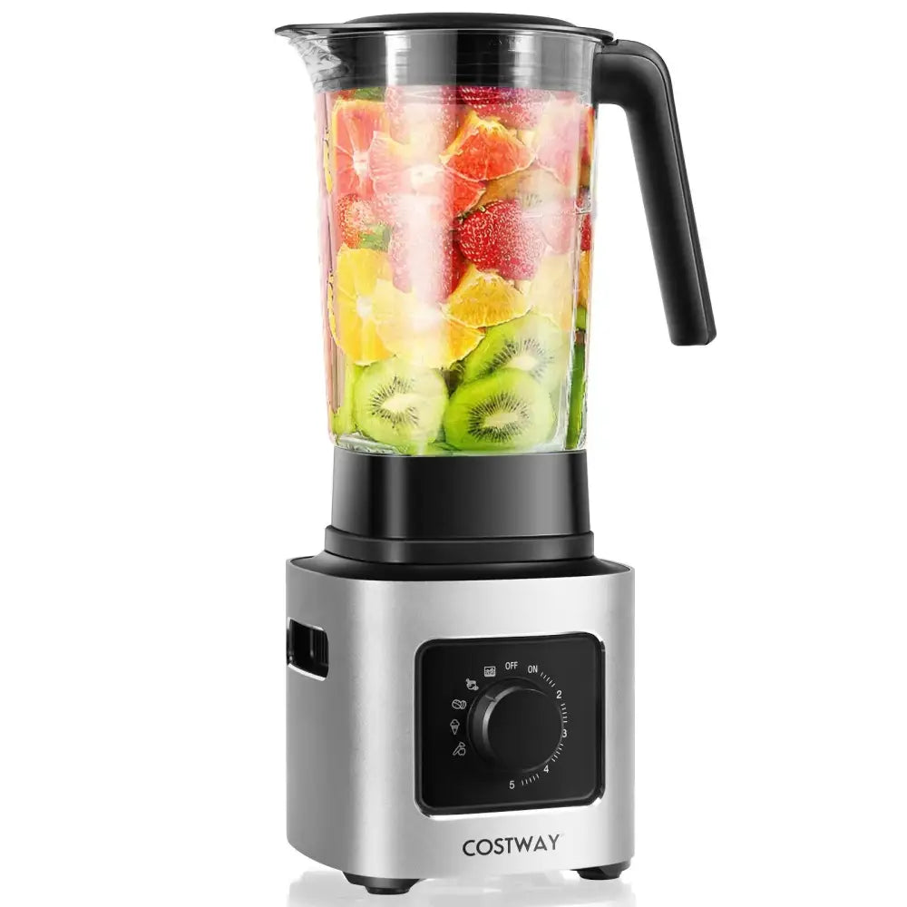 1500W 5-Speed Countertop Smoothie Blender with 5 Presets and 68oz Tritan Jar-Silver Costway