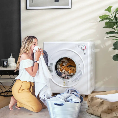 1500W Compact Laundry Dryer with Touch Panel-White - White - Dryers