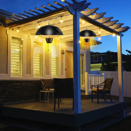 1500W Electric Patio Heater with IPX4 Waterproof - Black - Space Heaters