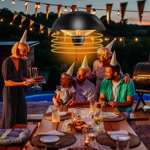 1500W Electric Patio Heater with IPX4 Waterproof - Black - Space Heaters