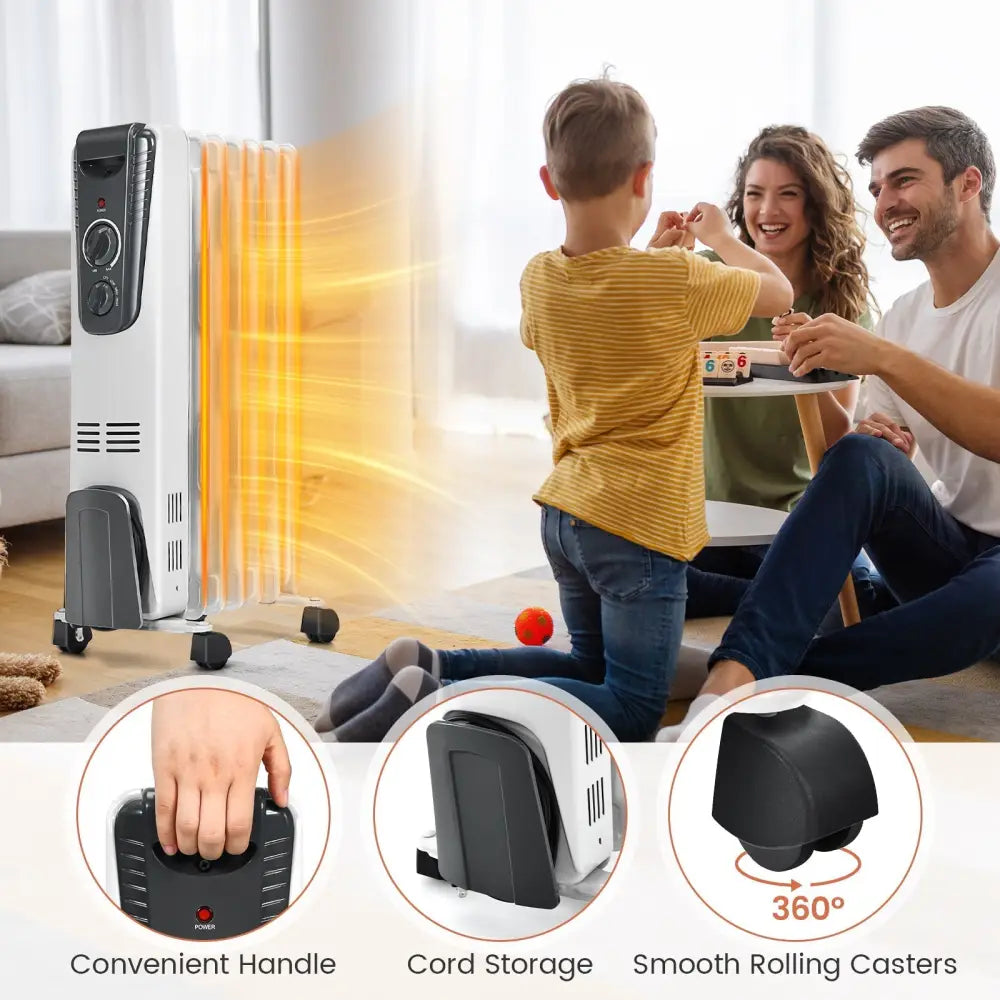 1500W Electric Space Heater with Adjustable Thermostat - Oasis Home Essentials