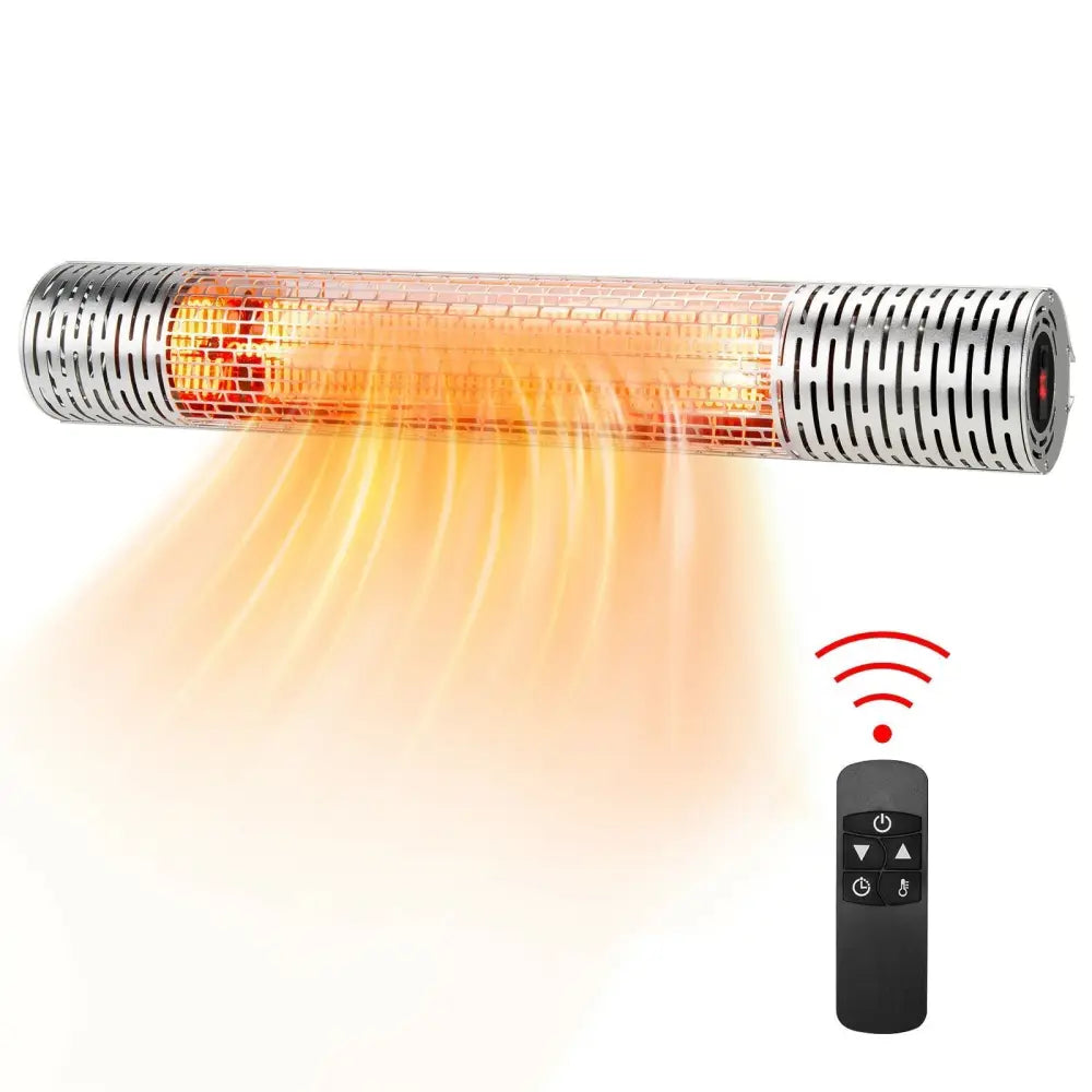 1500W Indoorand Outdoor Electric Heater with 2 Power Settings - Silver - Oasis Home Essentials