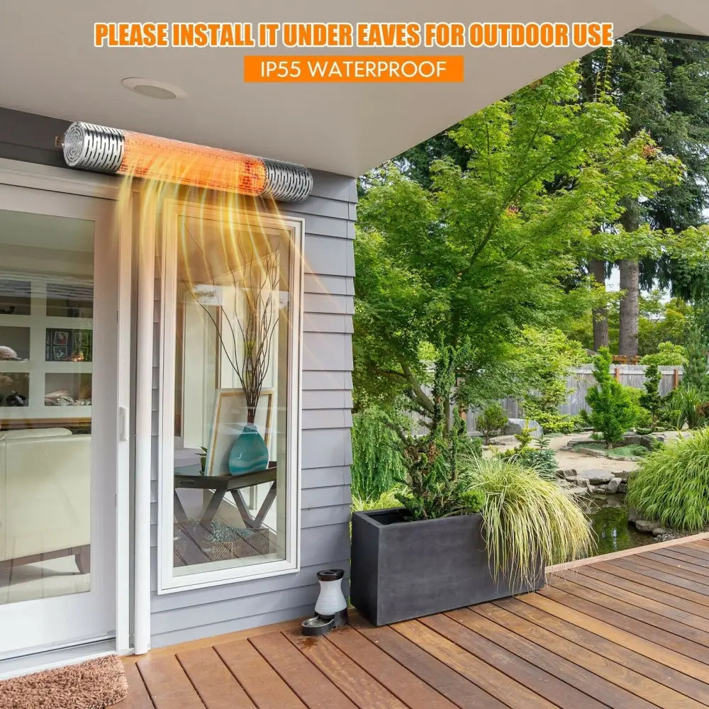 1500W Indoorand Outdoor Electric Heater with 2 Power Settings - Silver - Oasis Home Essentials