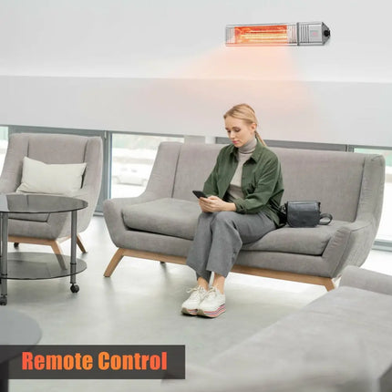 1500W Infrared Patio Heater with Remote Control and 24H Timer for Indoor and Outdoor - Oasis Home Essentials