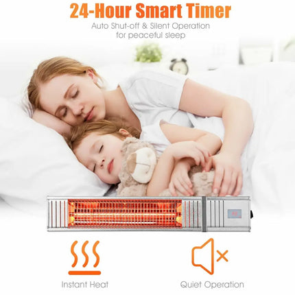 1500W Infrared Patio Heater with Remote Control and 24H Timer for Indoor and Outdoor - Oasis Home Essentials