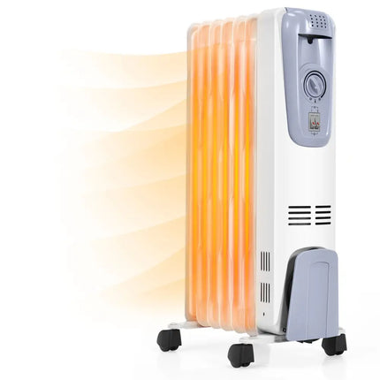 1500W Oil Filled Radiator with Thermostat and 4 Bottom Wheels - Oasis Home Essentials