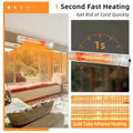 1500W Outdoor Electric Patio Heater with Remote Control - Silver - Oasis Home Essentials
