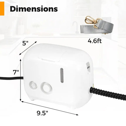 1500W Portable Steam Cleaner with 34 oz Water Tank-White Costway