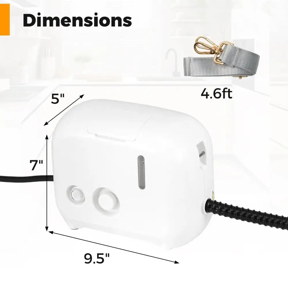 1500W Portable Steam Cleaner with 34 oz Water Tank-White Costway