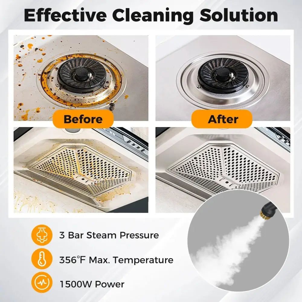 1500W Portable Steam Cleaner with 34 oz Water Tank-White Costway