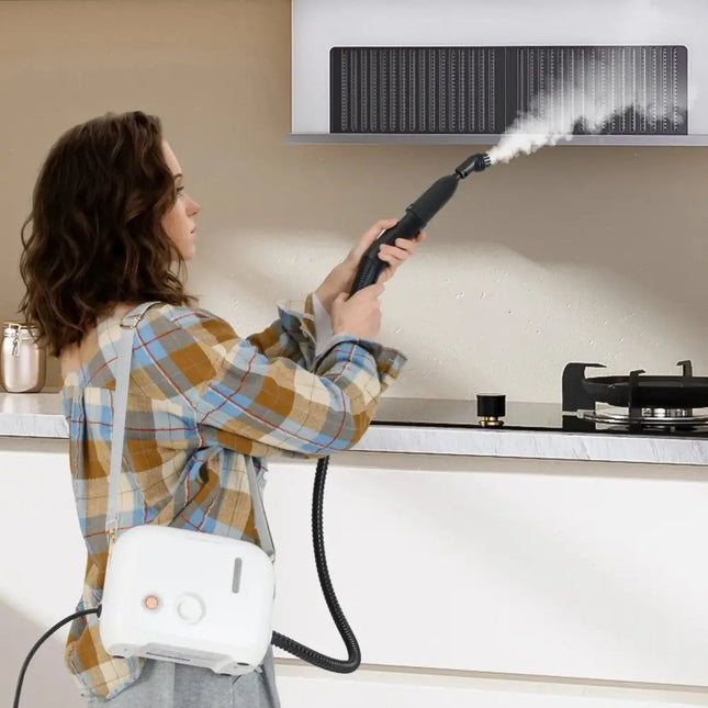 1500W Portable Steam Cleaner with 34 oz Water Tank-White Costway