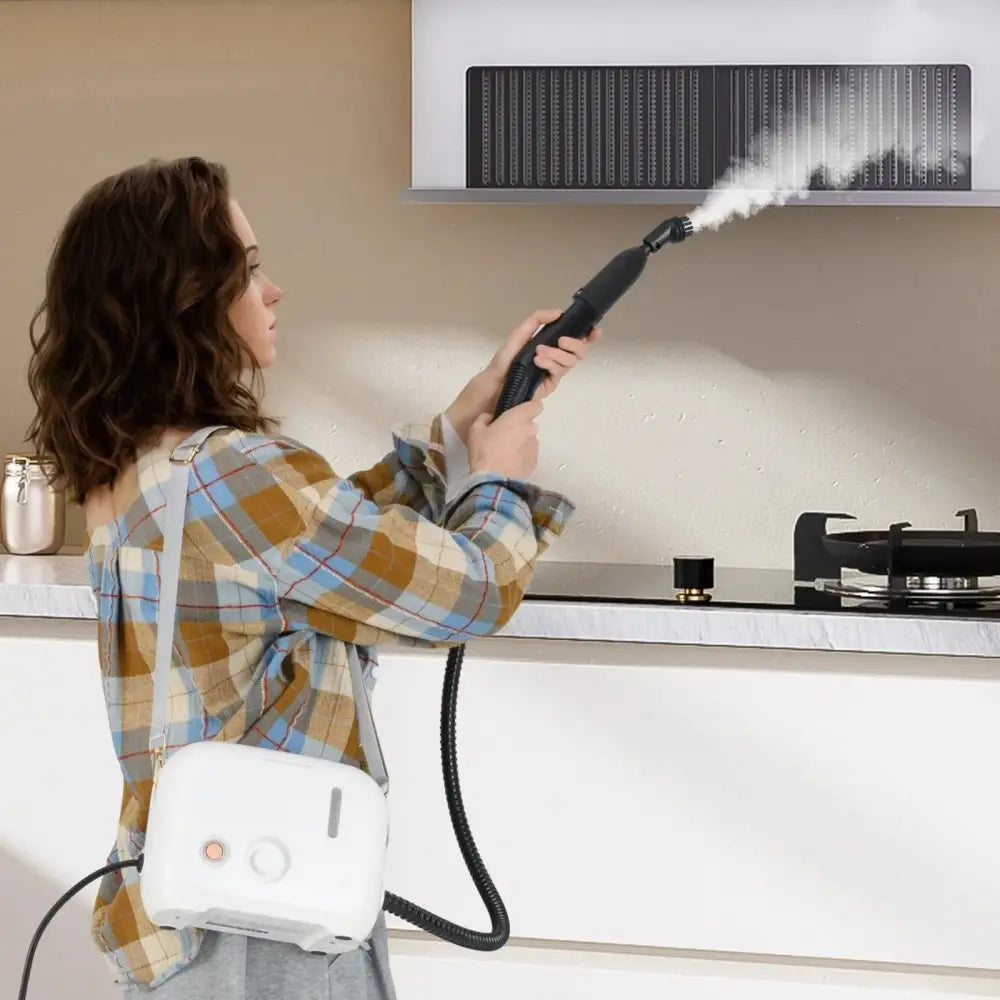 1500W Portable Steam Cleaner with 34 oz Water Tank-White Costway