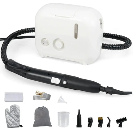 1500W Portable Steam Cleaner with 34 oz Water Tank-White Costway
