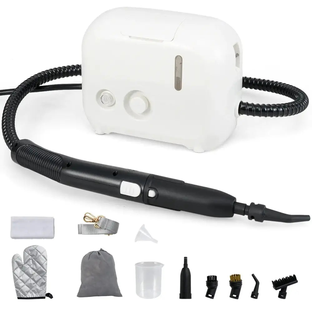 1500W Portable Steam Cleaner with 34 oz Water Tank-White Costway
