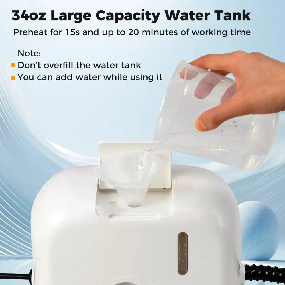 1500W Portable Steam Cleaner with 34 oz Water Tank-White Costway