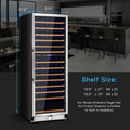 154 - Bottle Freestanding Wine Cooler Refrigerator Dual Zone Wine Cellar with Dual Temperature Control - Silver - Oasis Home Essentials