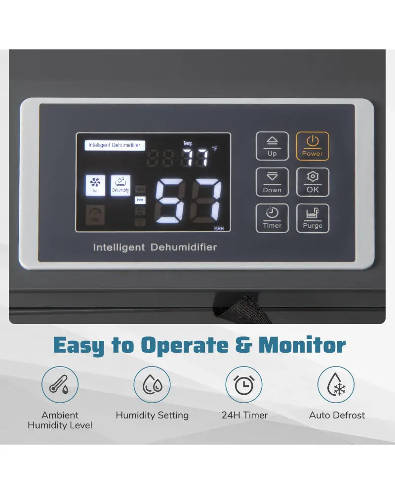 154 Pints Commercial Dehumidifier with Pump and Drain Hoses-Blue - Blue - Dehumidifiers