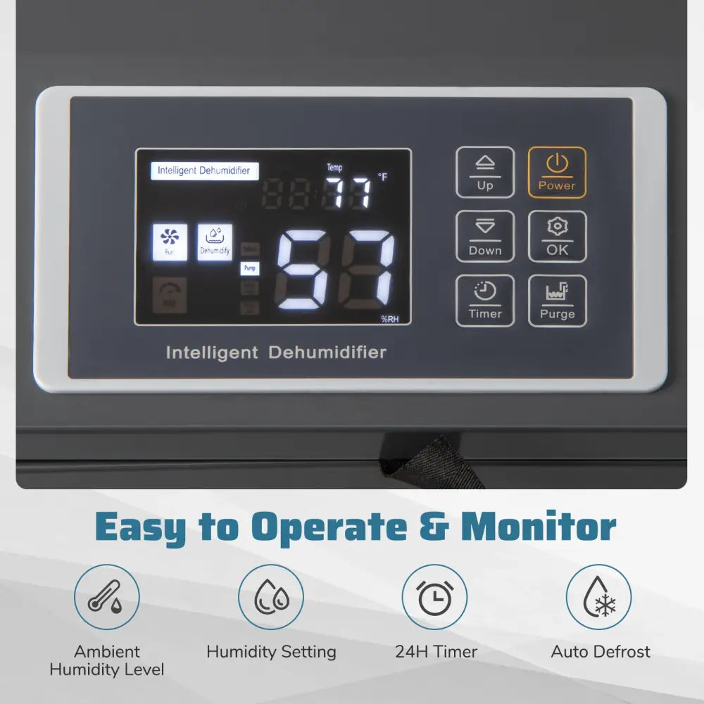 154 Pints Commercial Dehumidifier with Pump and Drain Hoses-Blue - Blue - Dehumidifiers