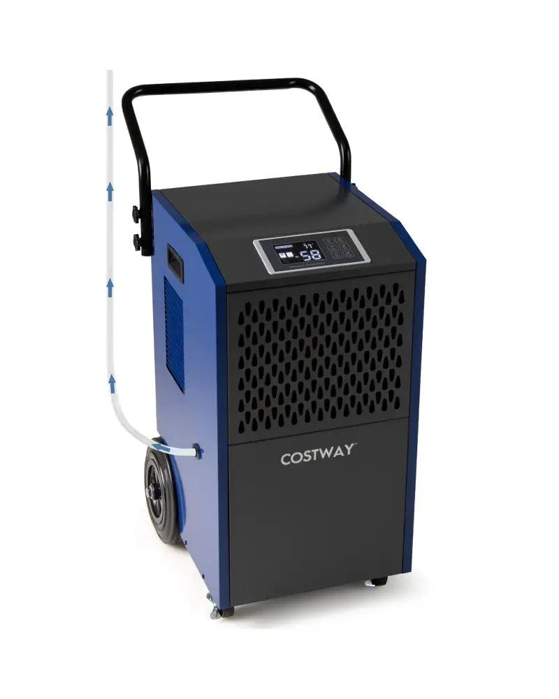 154 Pints Commercial Dehumidifier with Pump and Drain Hoses-Blue - Blue - Dehumidifiers