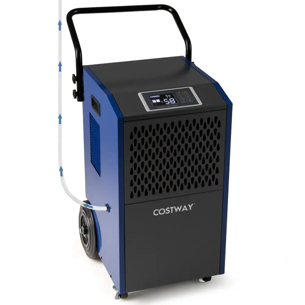 154 Pints Commercial Dehumidifier with Pump and Drain Hoses-Blue - Blue - Dehumidifiers