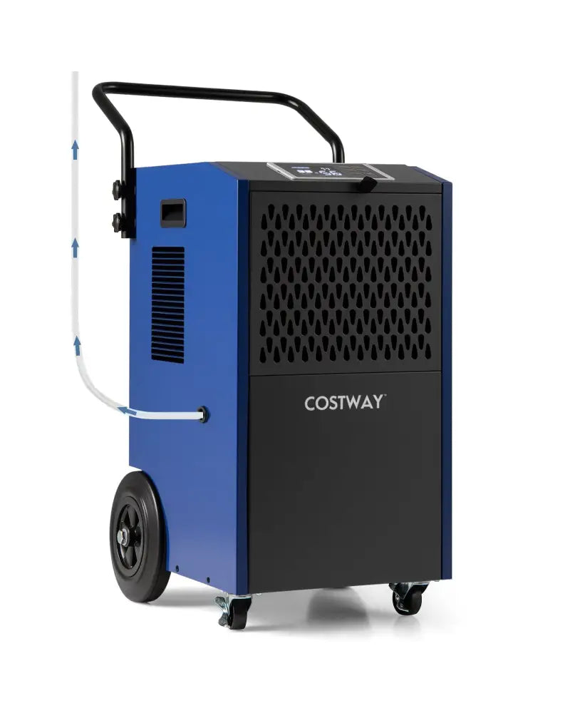 154 Pints Commercial Dehumidifier with Pump and Drain Hoses-Blue - Blue - Dehumidifiers