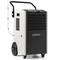 154 Pints Commercial Dehumidifier with Pump and Drain Hoses-White - White - Dehumidifiers