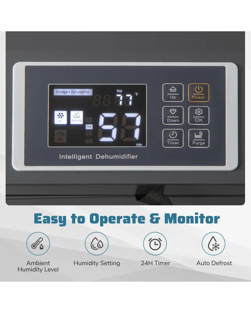 154 Pints Commercial Dehumidifier with Pump and Drain Hoses-White - White - Dehumidifiers
