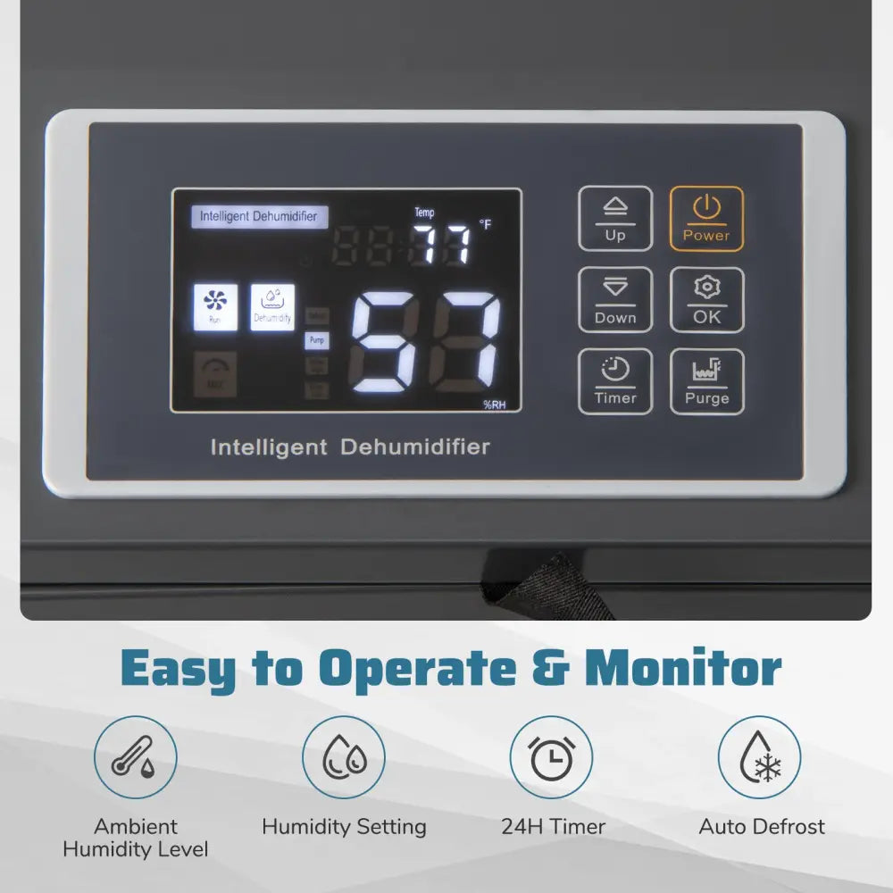 154 Pints Commercial Dehumidifier with Pump and Drain Hoses-White - White - Dehumidifiers