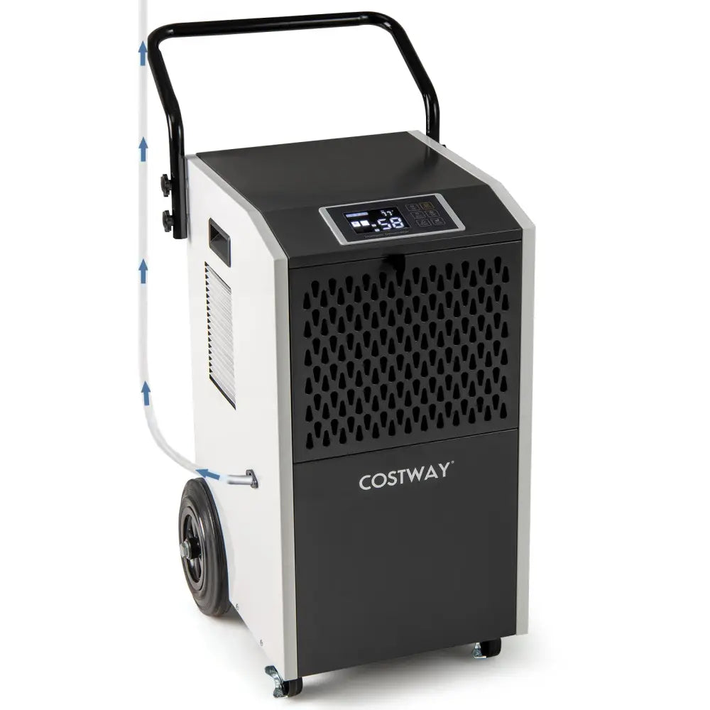 154 Pints Commercial Dehumidifier with Pump and Drain Hoses-White - White - Dehumidifiers