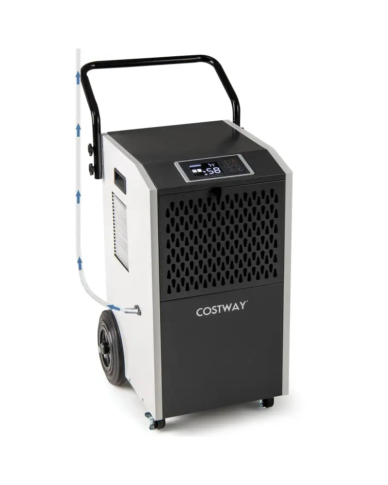 154 Pints Commercial Dehumidifier with Pump and Drain Hoses-White - White - Dehumidifiers