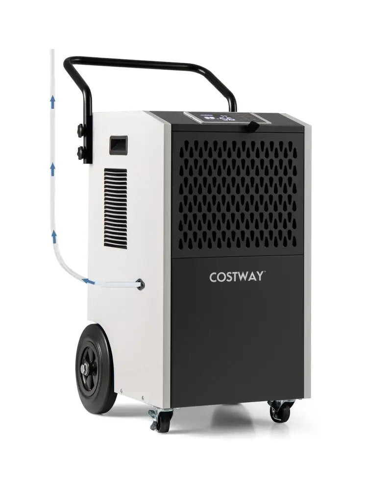 154 Pints Commercial Dehumidifier with Pump and Drain Hoses-White - White - Dehumidifiers