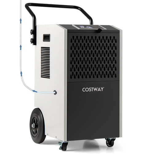 154 Pints Commercial Dehumidifier with Pump and Drain Hoses-White - White - Dehumidifiers