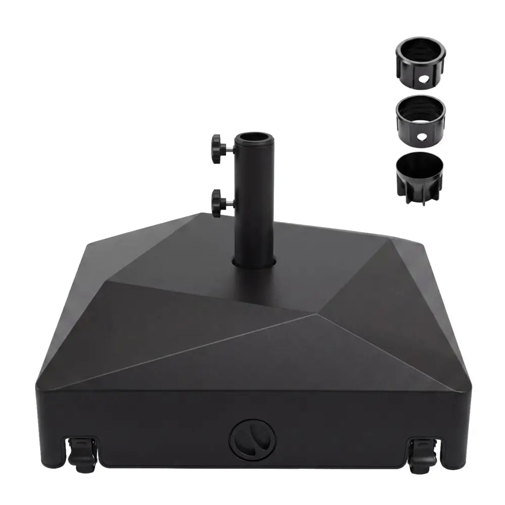 154lbs Mobile Fillable Patio Umbrella Base with 4 Wheels - Outdoor Umbrella Bases