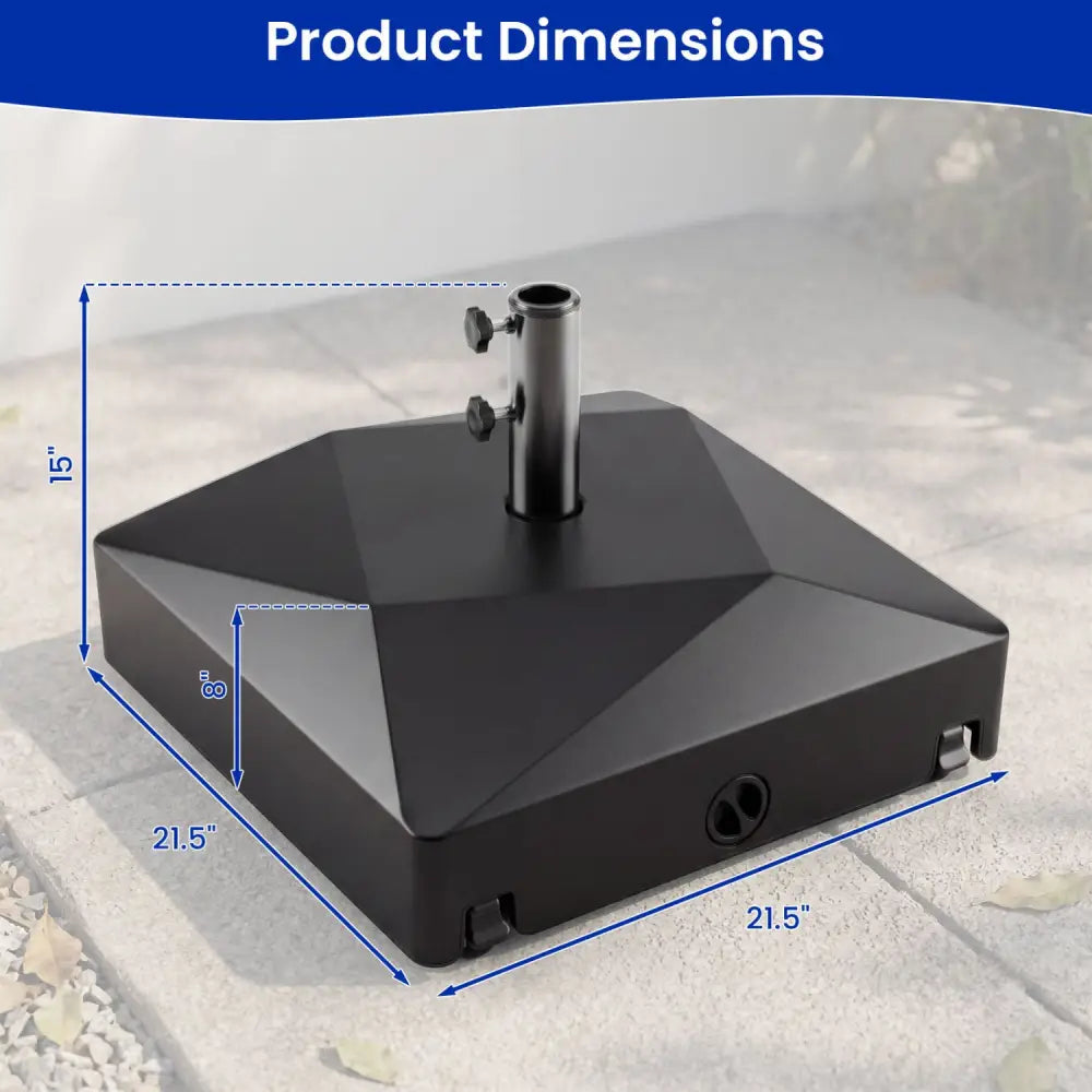 154lbs Mobile Fillable Patio Umbrella Base with 4 Wheels - Outdoor Umbrella Bases