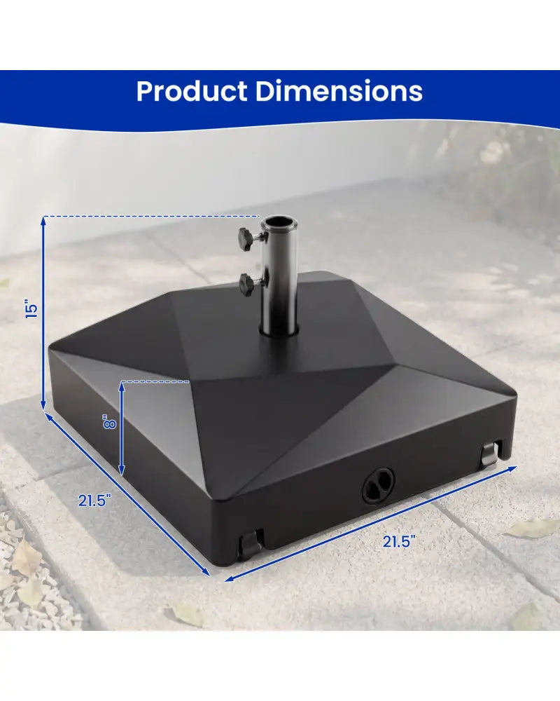 154lbs Mobile Fillable Patio Umbrella Base with 4 Wheels - Outdoor Umbrella Bases