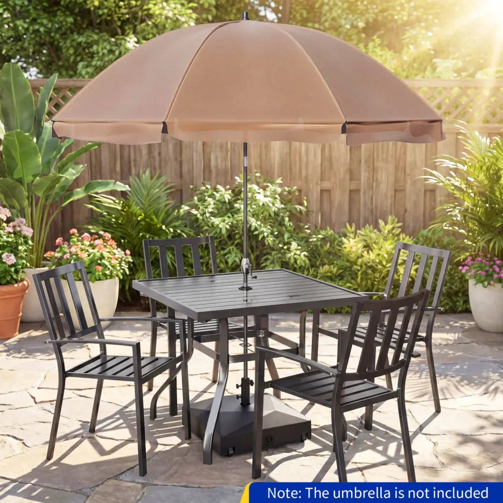 154lbs Mobile Fillable Patio Umbrella Base with 4 Wheels - Outdoor Umbrella Bases