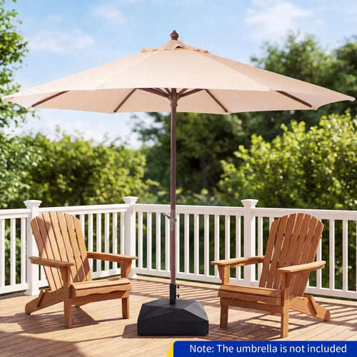 154lbs Mobile Fillable Patio Umbrella Base with 4 Wheels - Outdoor Umbrella Bases