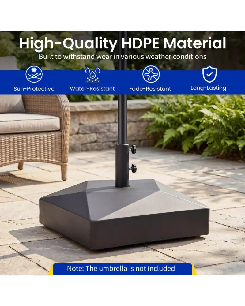 154lbs Mobile Fillable Patio Umbrella Base with 4 Wheels - Outdoor Umbrella Bases