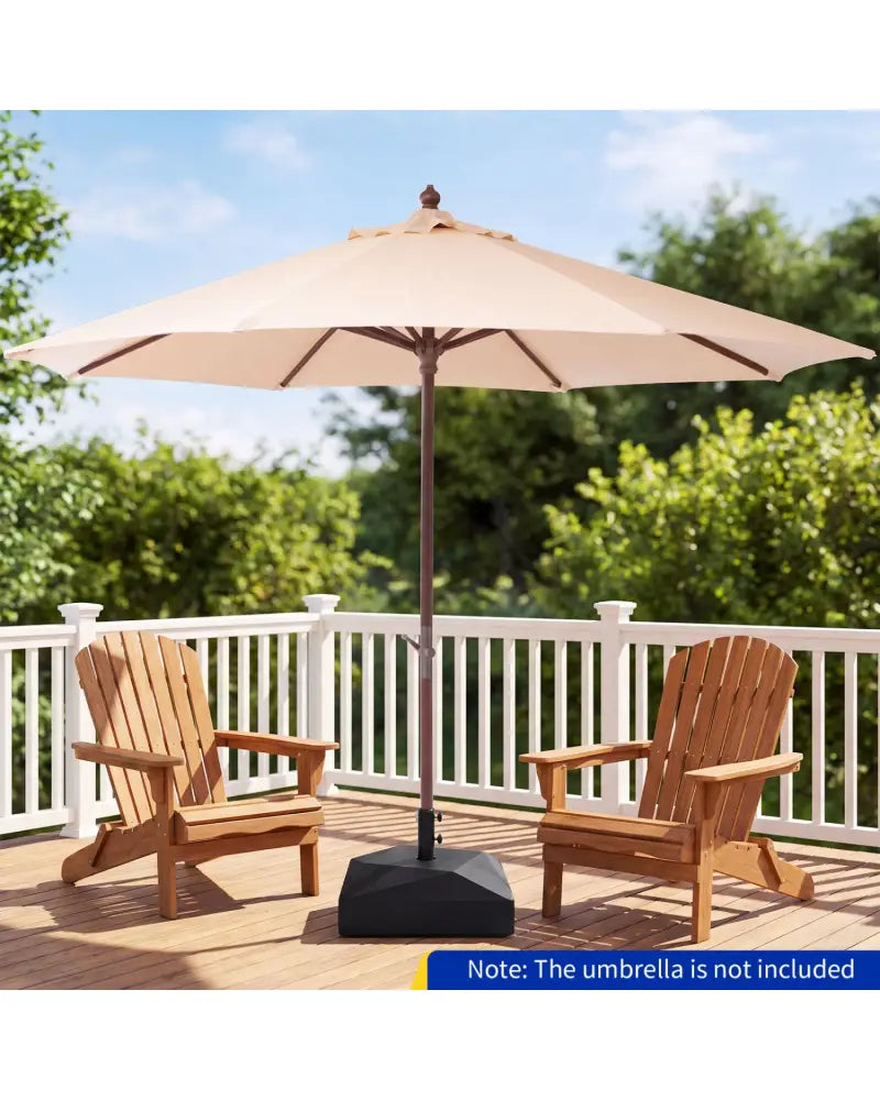 154lbs Mobile Fillable Patio Umbrella Base with 4 Wheels - Outdoor Umbrella Bases