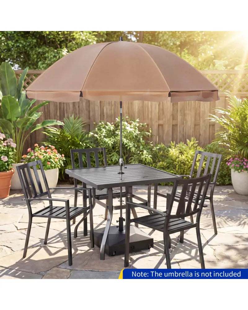 154lbs Mobile Fillable Patio Umbrella Base with 4 Wheels - Outdoor Umbrella Bases