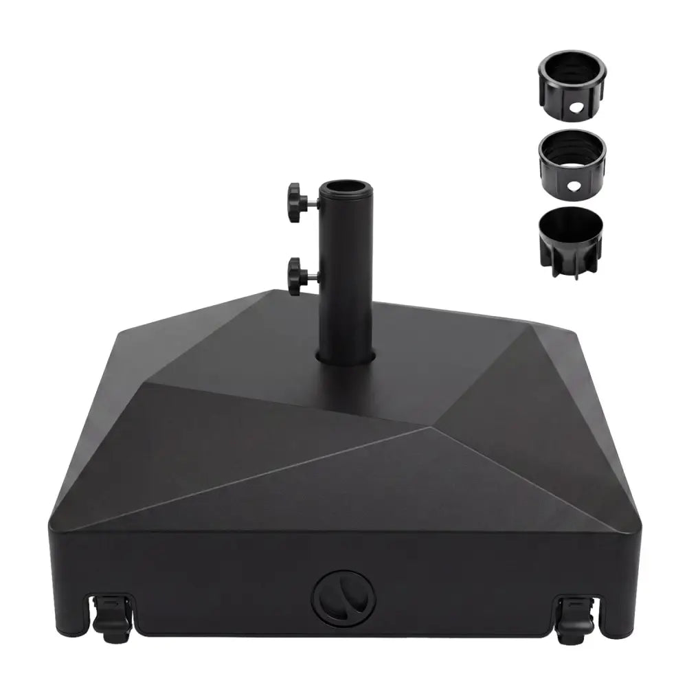 154lbs Mobile Fillable Patio Umbrella Base with 4 Wheels - Outdoor Umbrella Bases