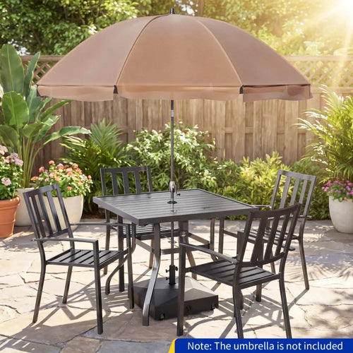 154lbs Mobile Fillable Patio Umbrella Base with 4 Wheels - Outdoor Umbrella Bases