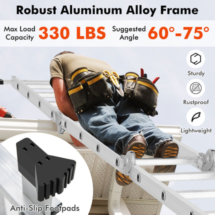 15 Feet Folding Aluminum Ladder with Safe Locking Hinge