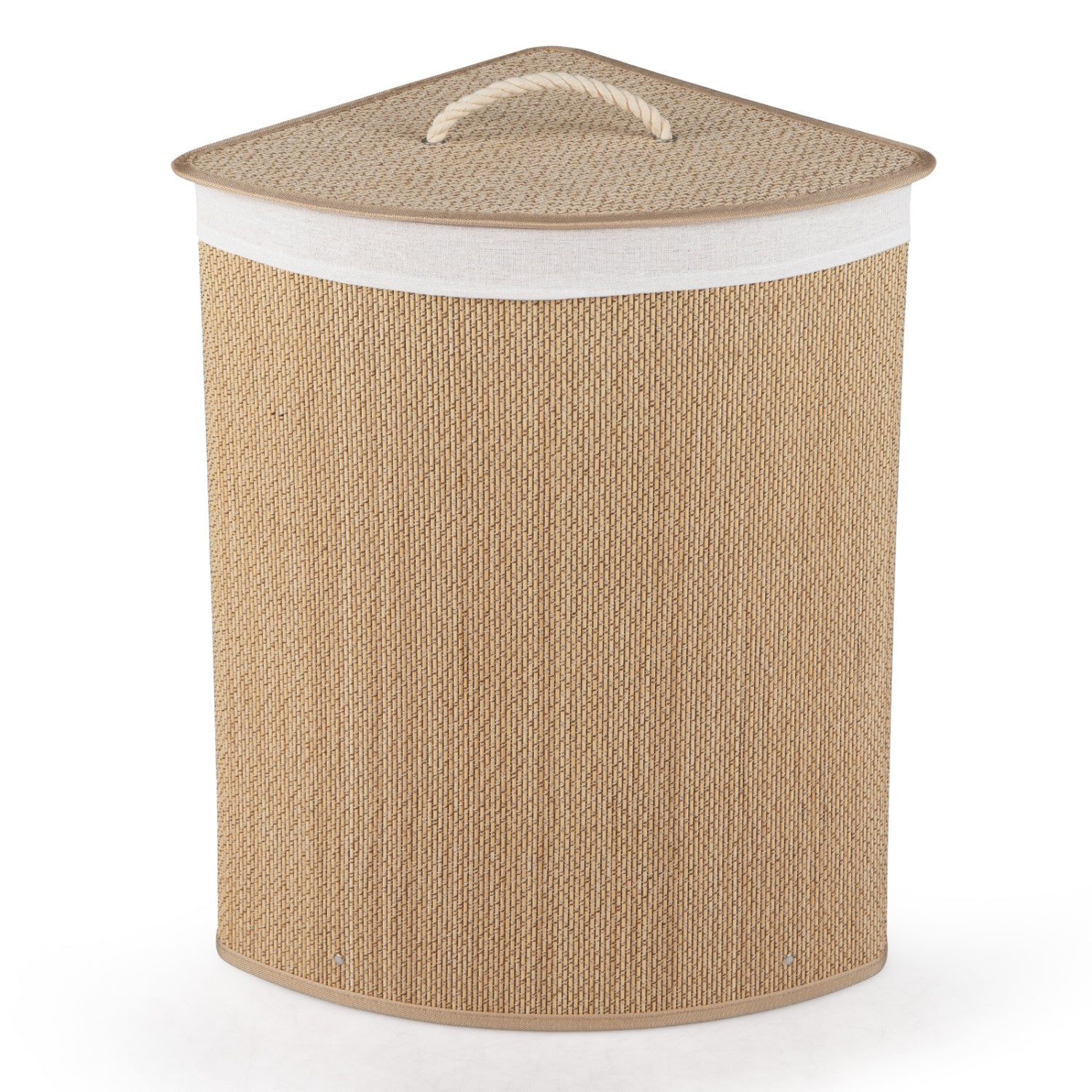 15 Gal Capacity Bamboo Laundry Hamper with Removable Liner-Natrual