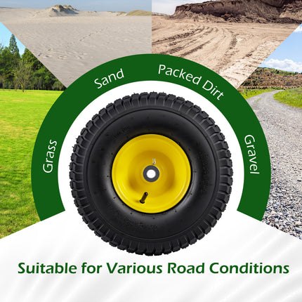 15 x 6.00-6 Tube-type Tires & Wheels 2 Pack 4 PR Tires-Yellow
