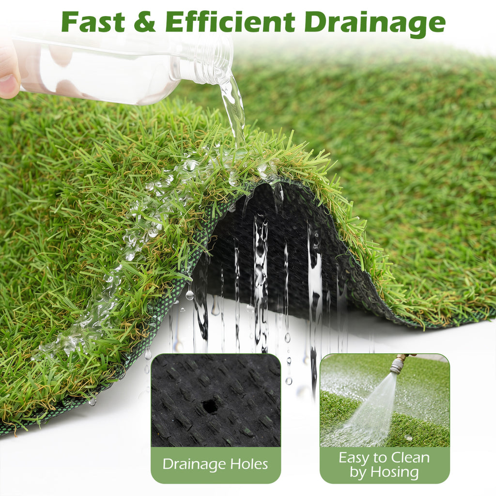 15 x 7 Feet Artificial Turf Rug with Low 0.75 inch Pile Height